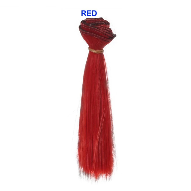 1 Stück Perücke Refires Bjd Haar 15 cm * 100 cm Schwarz Gold Braun Grün Rosa Farbe Gerade Perücke Haar für 1/3 1/4 BJD Diy