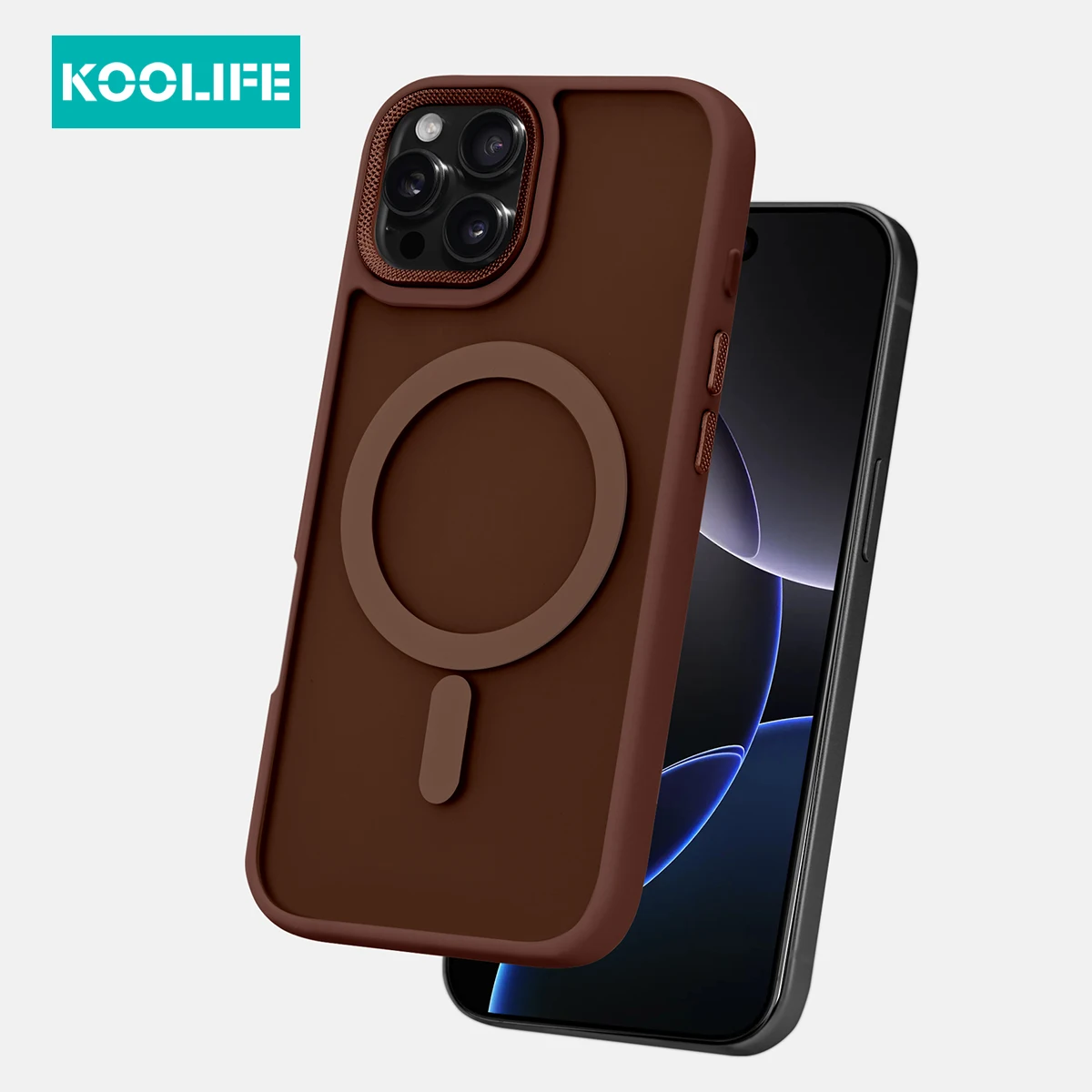 Koolife Magnetic Charging Frosted Personalized Frame Mobile Phone Protective Case for iPhone 11 12 13 14 15 16 Pro Max