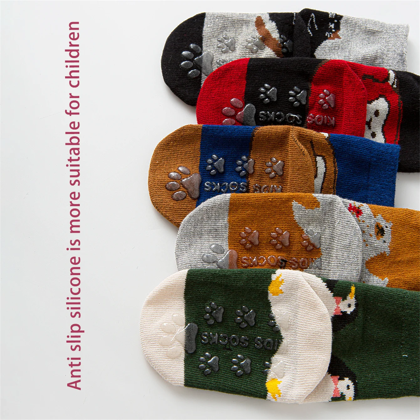 5 أزواج من الجوارب اللطيفة بأنماط دب البطريق الكرتونية للأطفال الأولاد والأطفال، مسامية، مريحة، مرنة للغاية، sw #6