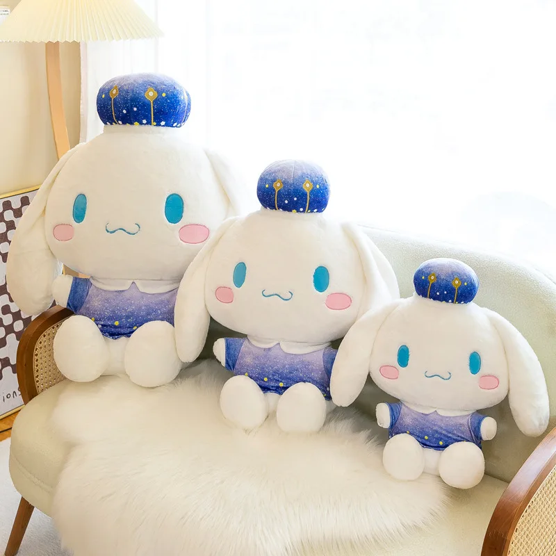 45/60/80cm Japanese Sanrio Cartoon Anime Figur Cinnamorol Blue Starry Version Big Eared Dog Large Plush Doll Pillow Girl Gift