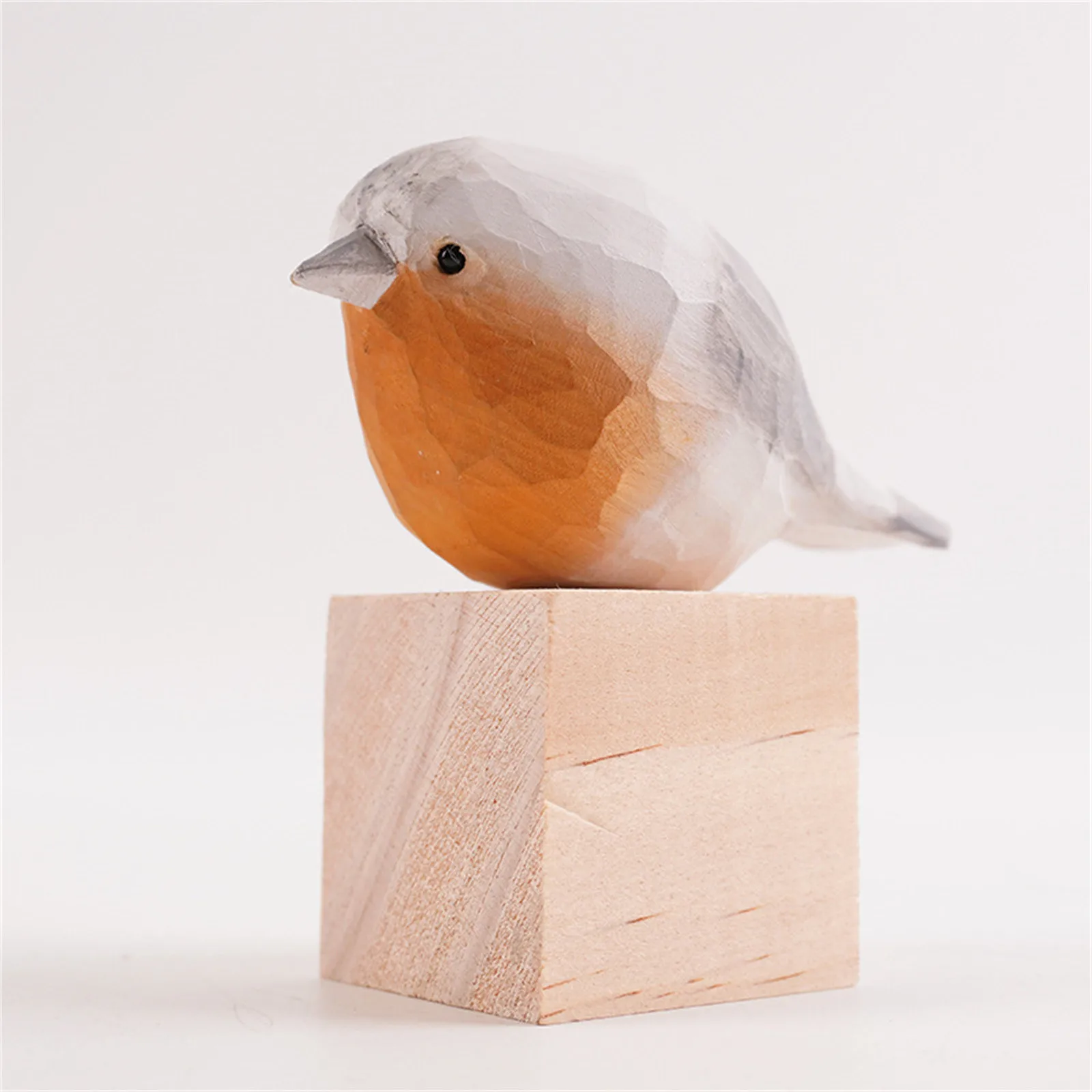 Bird Figurine Nordic New Style Wood Bird Statue Art Handmade Exquisite Carving Decoration Miniature Animals Souvenirs Gift