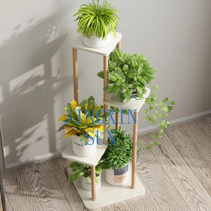 Light luxury flower stand Balcony shelf Interior decoration Living room Simple flower pot shelf Floor-to-ceiling multi-layer