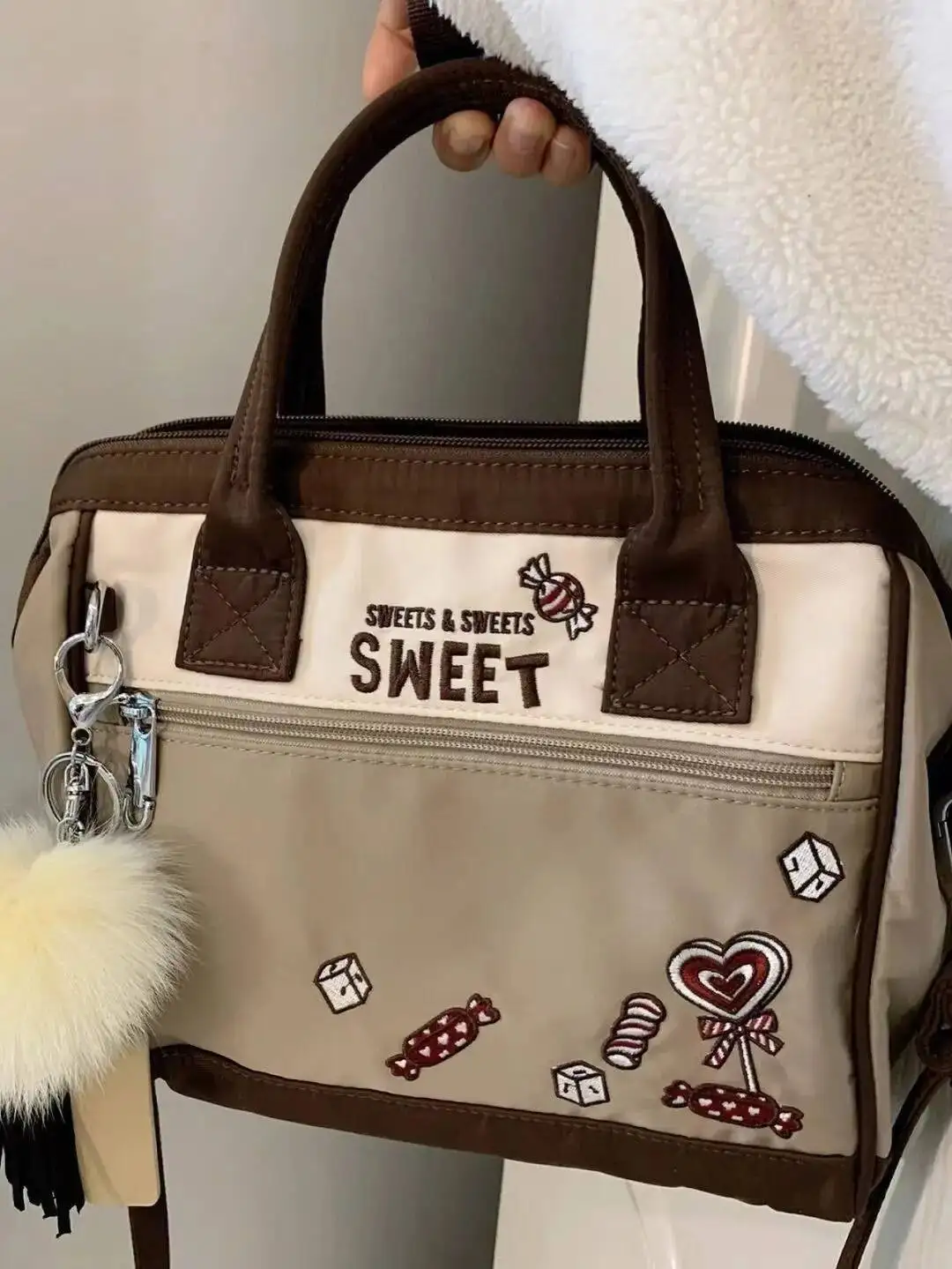 Bloom Y2k Vintage Handbags Women Nylon Patchwork Large Capacity Casual Crossbody Bags Female Haruku Aesthetic Hand Bag 2023