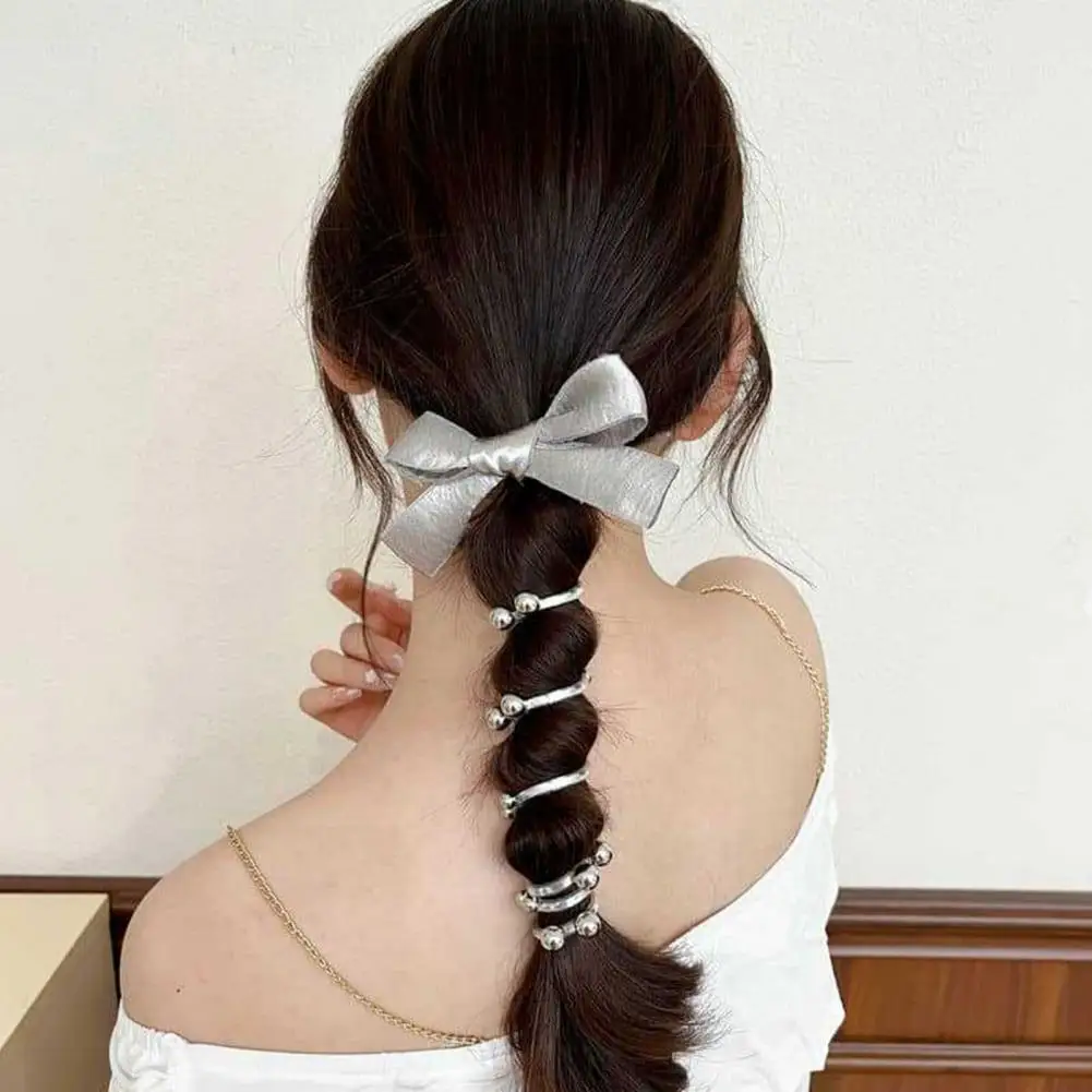 Spiral Hair Rings Spiral Telephone Hair Rope Cords Damage-free Elastic Hair Ties for Ponytails Buns Braided for Secure