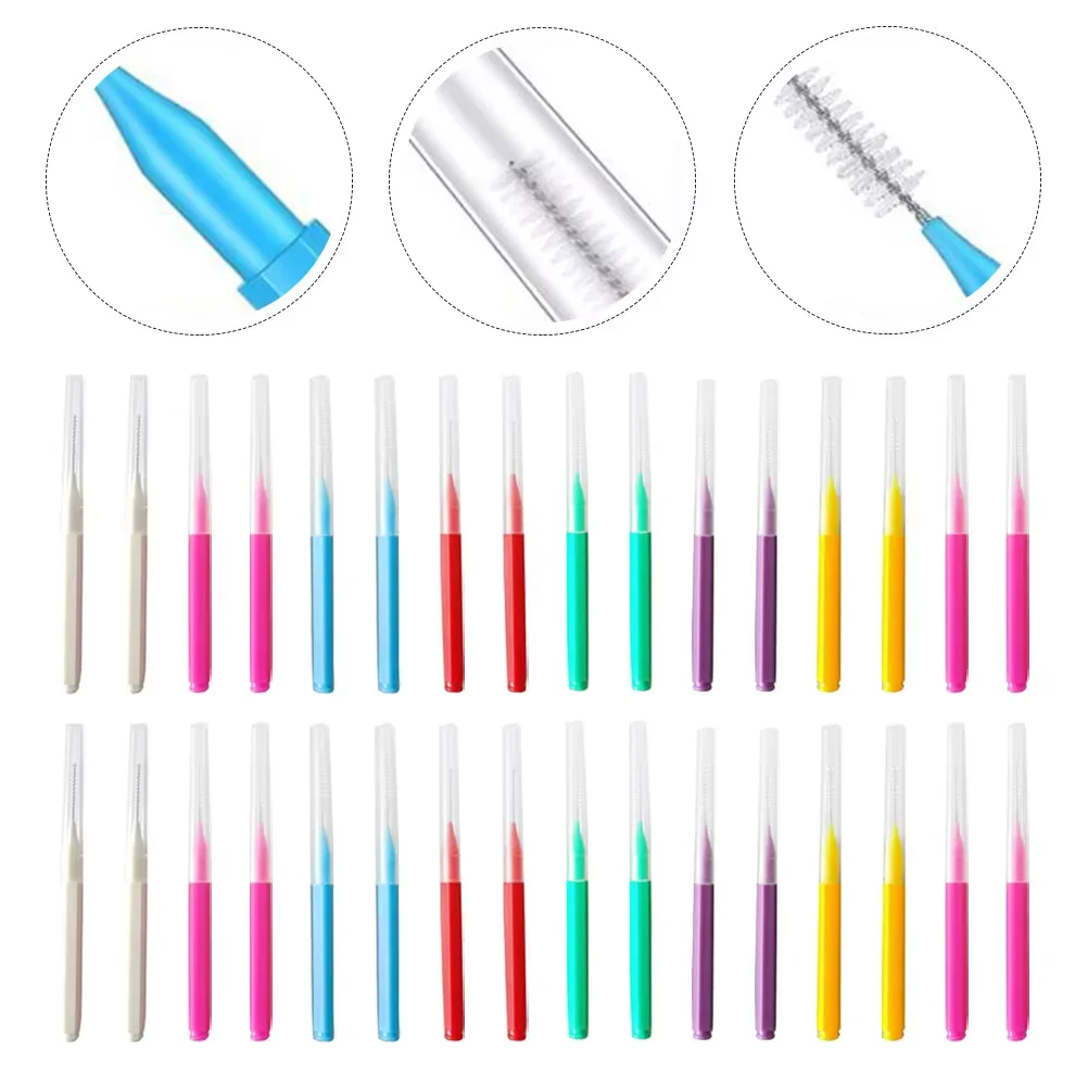 20 Pieces Interdental Brush Box Straight Orthodontic Tooth Gap Cleaner for Braces Dental Care
