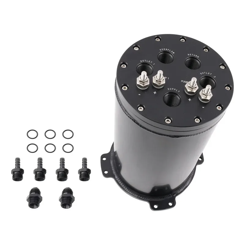 High Flow 2.8L Dual in-Tank Twin Pump Fuel Surge Tank - for EFP-500, AEM 50-1000, Walbro GSS340