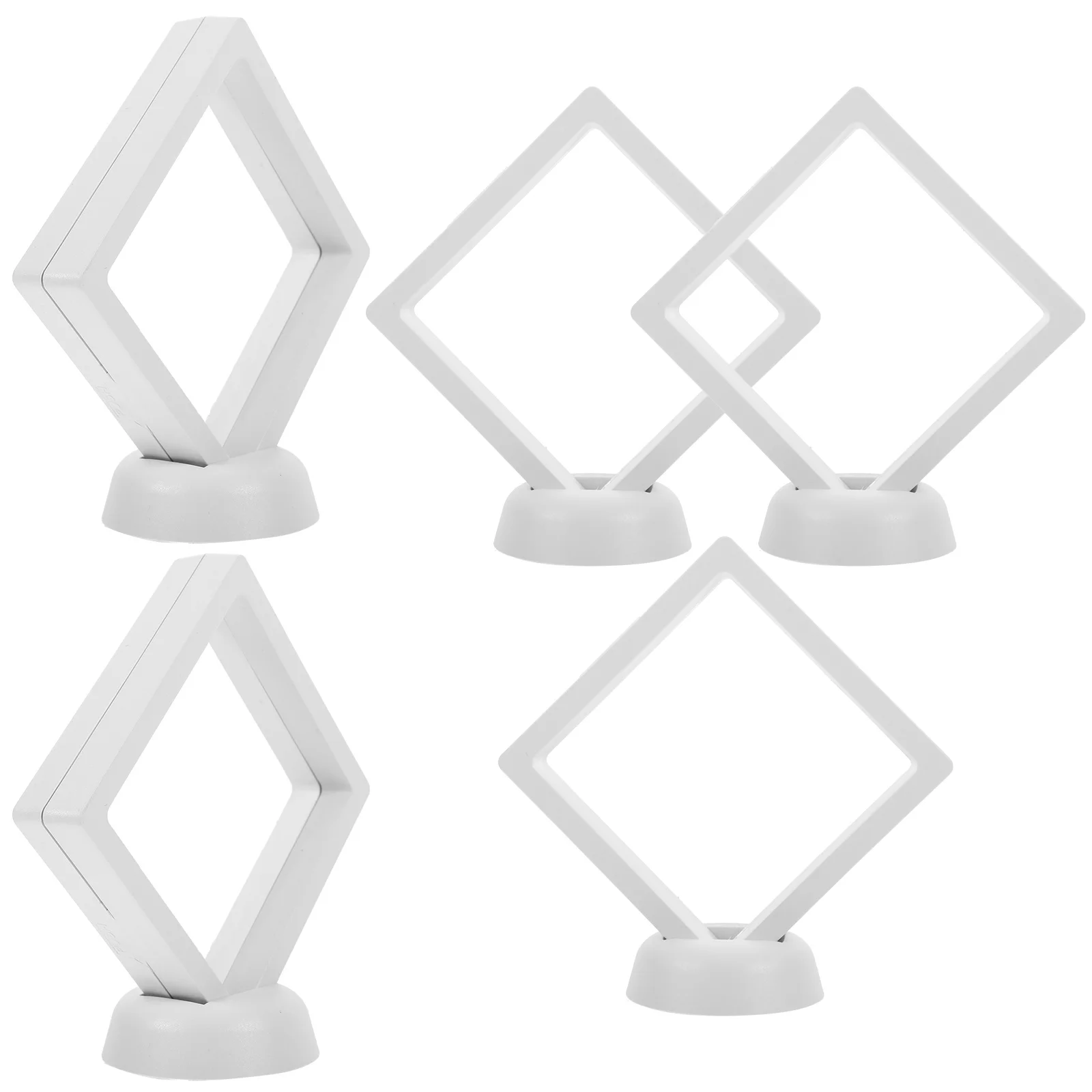 

5 set Transparent Display Stand For Jewelry 3D Floating Frame Coin Medal Showcase Clear Pe Film Storage Holder Gift Decor