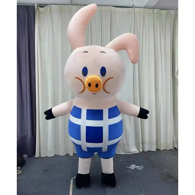 

Надувной костюм-маскот для взрослых: милый мультяшный кролик или свинья, наряд для Хэллоуина, Рождества, вечеринок, надувное платье