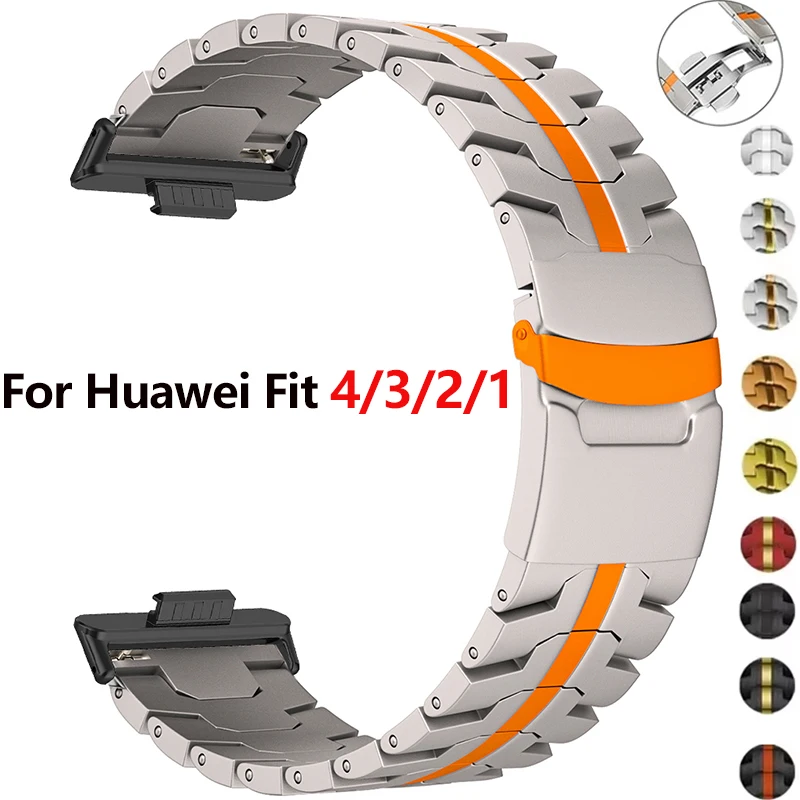 Металлический ремешок для часов Huawei Fit 3/4, регулируемый браслет-браслет для часов Huawei Fit 4/4 Pro, аксессуары для ремня из нержавеющей стали