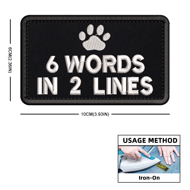 Parche bordado personalizado para collar de perro con pata - imagen 3