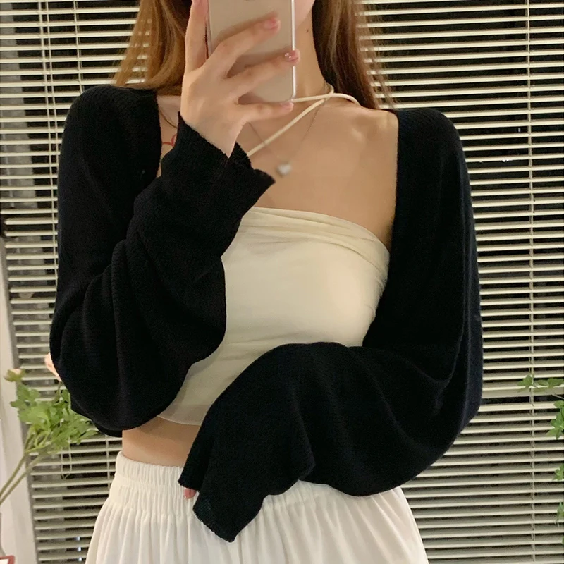 Summer Solid Color Lapels Thin Ice Silk knit Sunscreen Cardigan Casual Fashion Versatile Rolled Short-sleeved Shirt Top image 3
