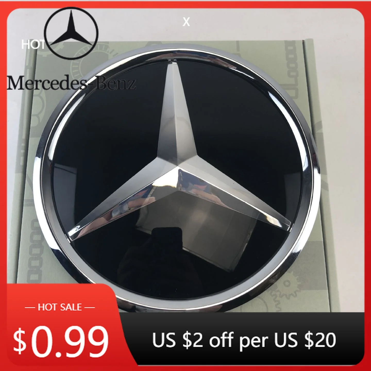 

Car Sticker For Mercedes Benz A B C E S R SL ML GL GLA GLK-Class Front Grill Mirror Emblem Black And Silver Newest 3D Style Embl