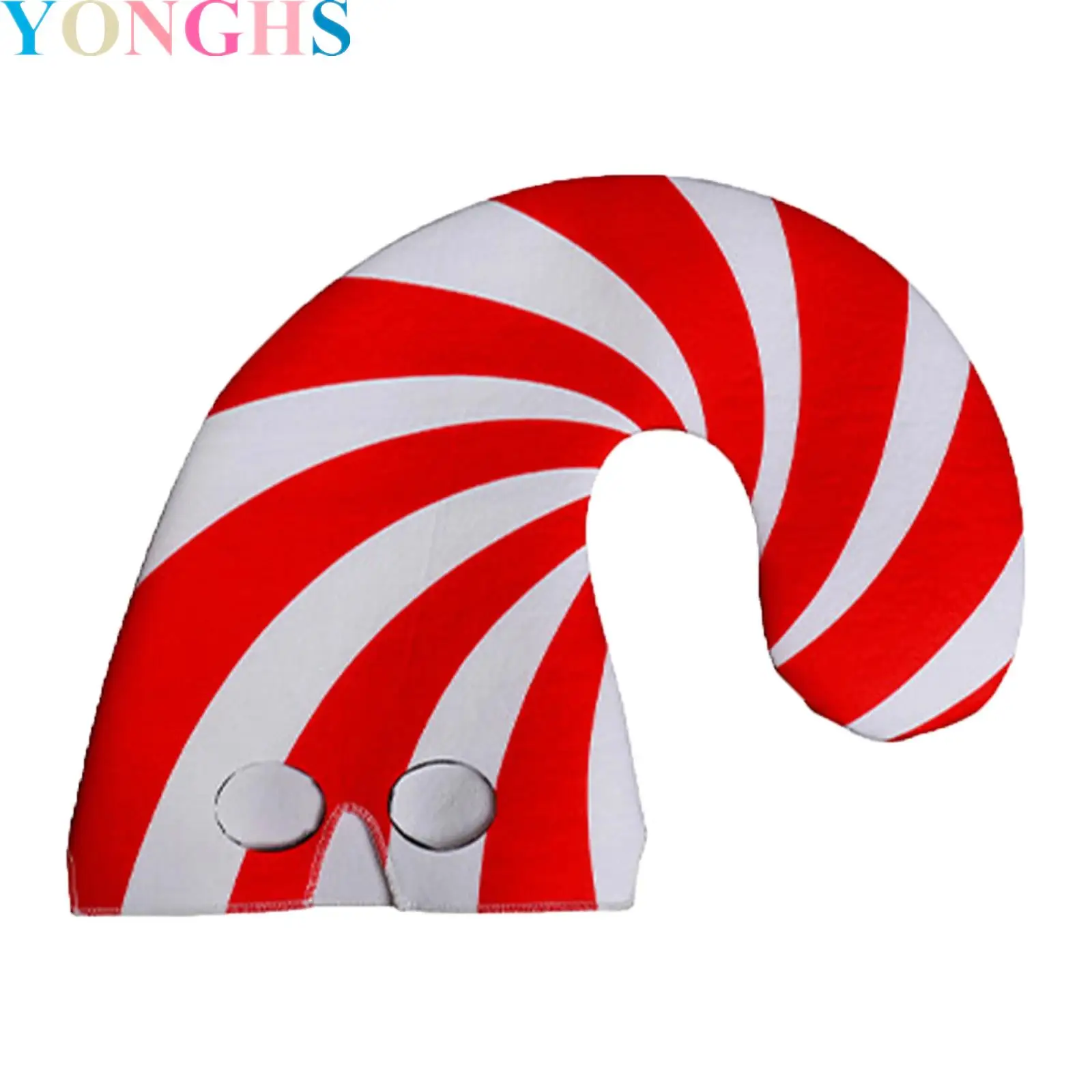 

Funny Striped Headwear Christmas Candy Cane Hat Face Cover Elf Hat for Xmas Parties Stage Performance