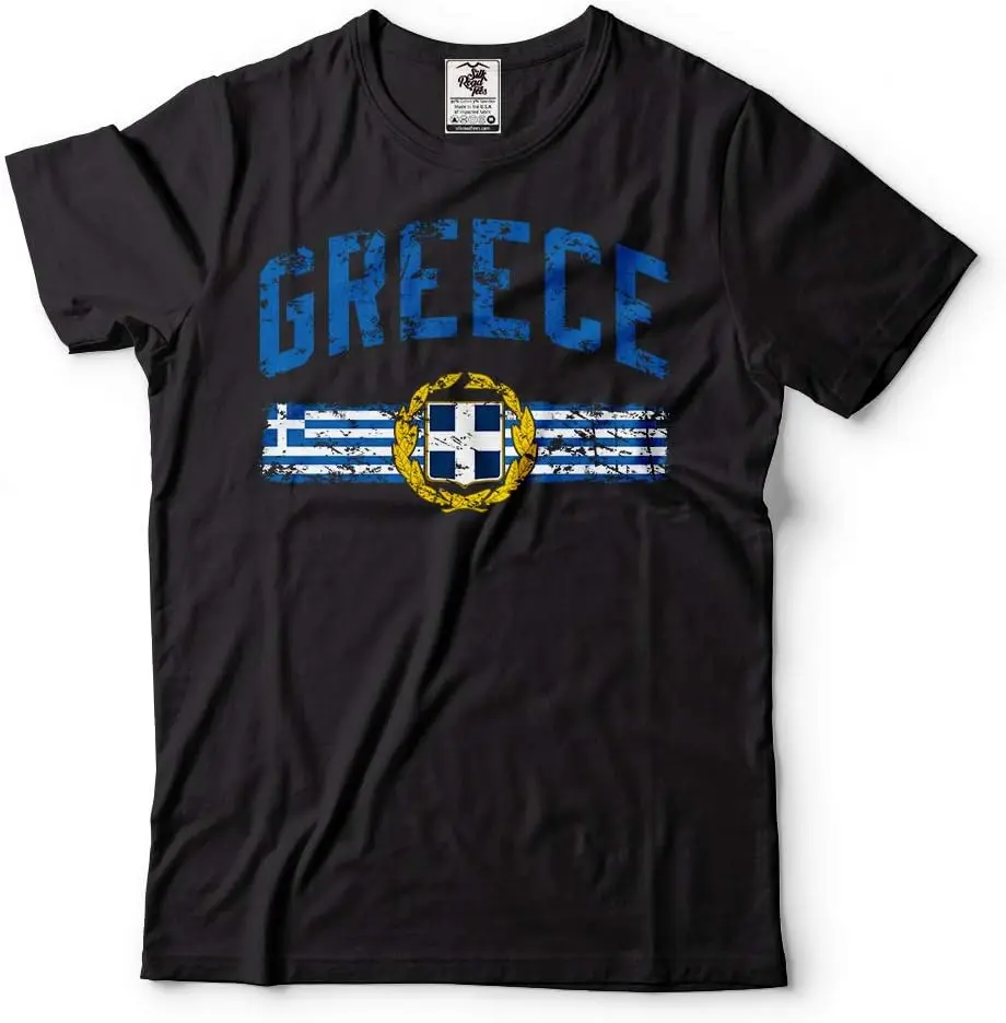 Greece T-Shirt Greek National Flag Symbols Tee Shirt Ελλάδα Tee Shirt