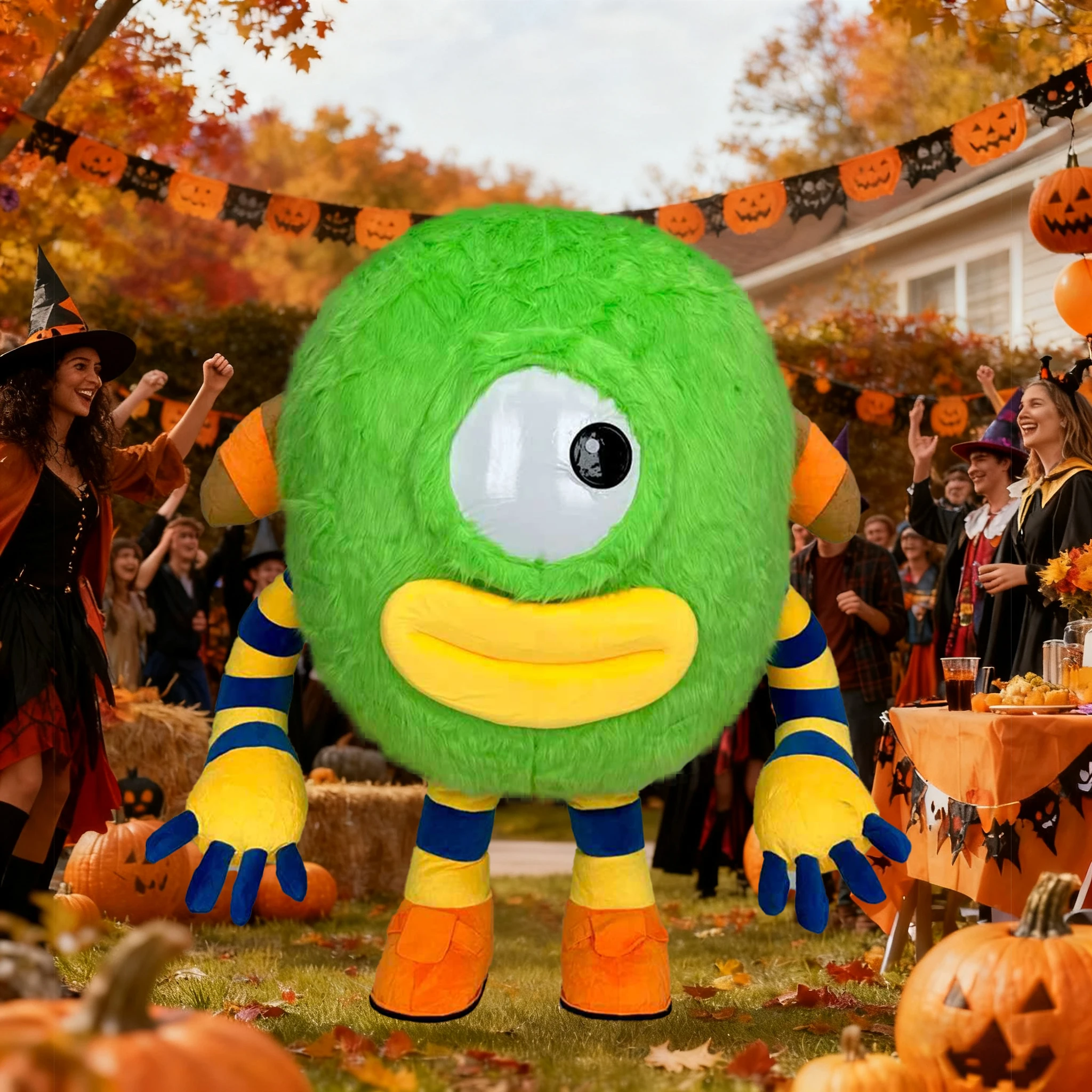 سايجو عين واحدة الوحش القطيفة نفخ زي التميمة الكبار دور اللعب هالوين زي حزب الدعامة مجموعة #2