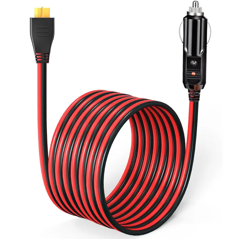 3m/1.5m 12AWG XT60 Car Cigarette Lighter to XT60 Connector Cable for ALLPOWERS R600 R1500 R2500 Ecoflow River Delta Anker etc.