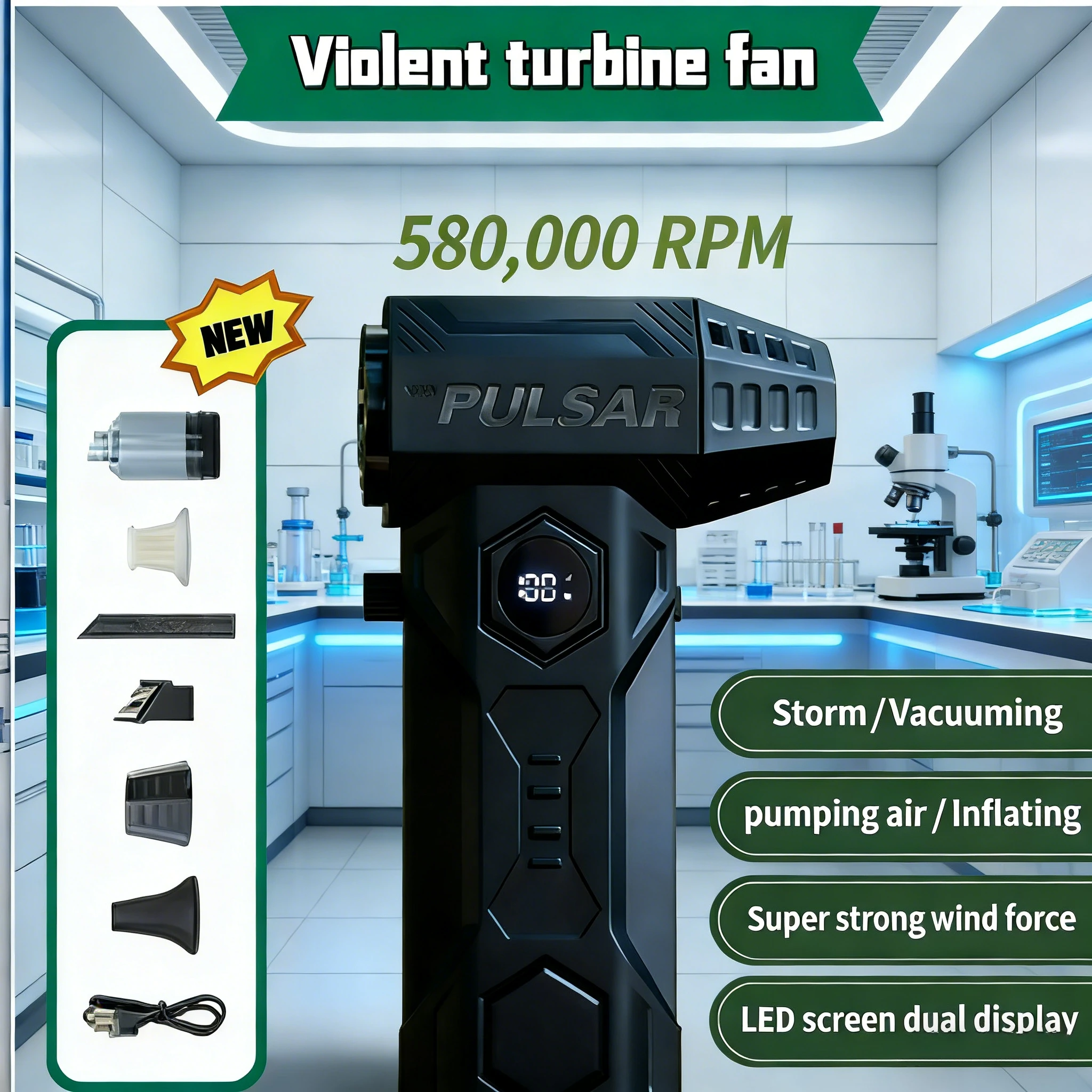 

Бесщеточный вентилятор X11 580000 об/мин, 75 м/с | Пневматический очиститель Turbo Jet 10000 мАч