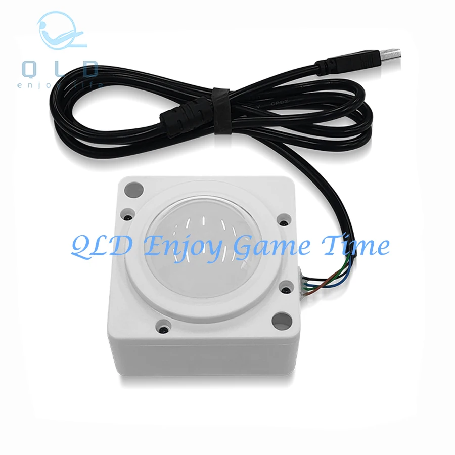 ماوس USB مضيء بإضاءة LED لكرة التتبع، قطر 2 بوصة لأجهزة الكمبيوتر الشخصية التي تعمل بنظام Windows وLinux وAndroid Arcade Game، يدعم توصيل أزرار عصا التحكم #4