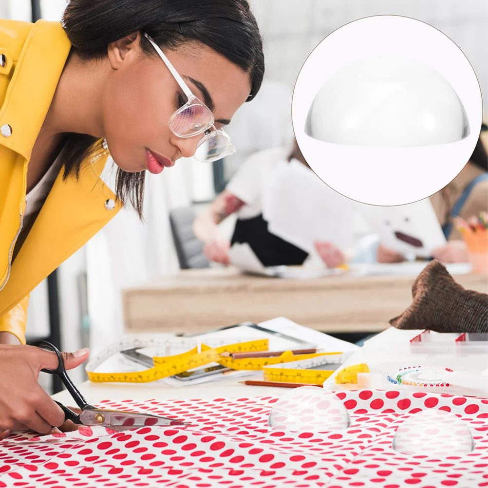 

2Pcs Crystal Dome Paperweights Clear Design for Office Desk Calligraphy Painting Sewing Quilting Heavy Transparent Paper Weights