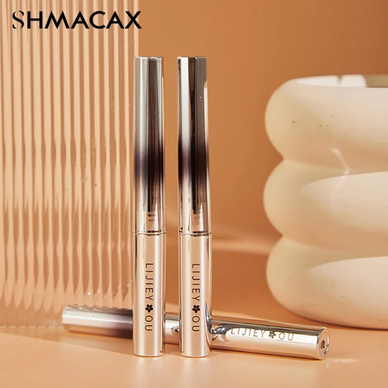 Tubo d'acciaio Mascara Waterproof Slender Non sbavature Brown Curly Metal Small Silver Tube Mascara