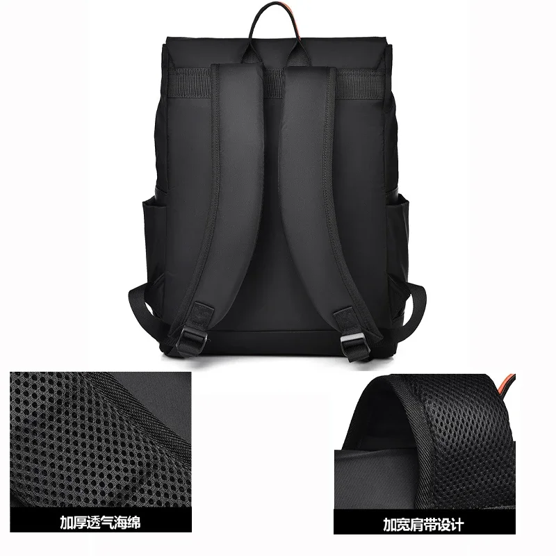 Men Backpack Oxford Cloth Waterproof Laptop Backpack with Usb Charging Port Waterproof Zipper Outdoor Travel Bag