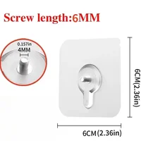 2/60pcs Self Adhesive Wall Hooks Strong Sticky Picture Frame Nails Hook Transparent Traceless Wall Hangers Kitchen Bathroom Hook - Image 6