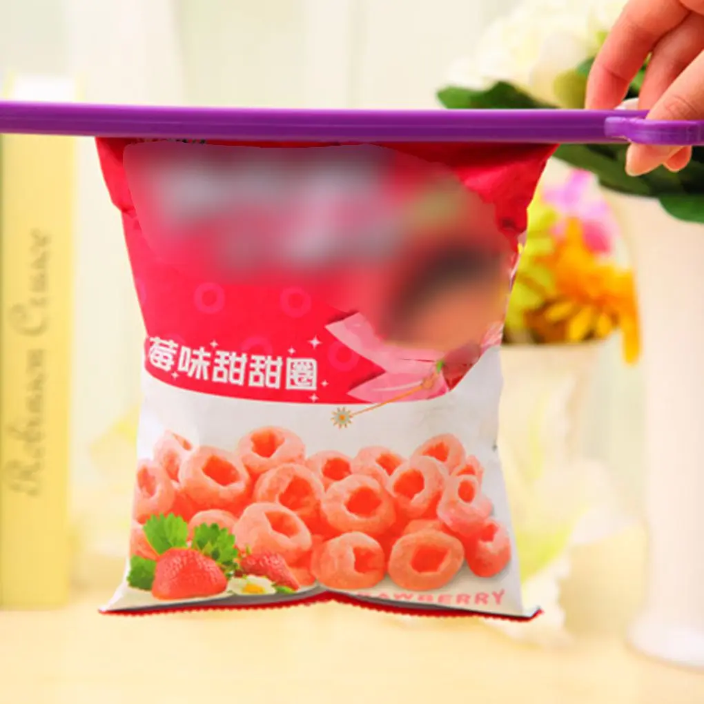 Color Random Scissors Shape Seal Clip Plastic Bag Sealing Clip Milk Powder Tea Snack Pouch Sealing Tool