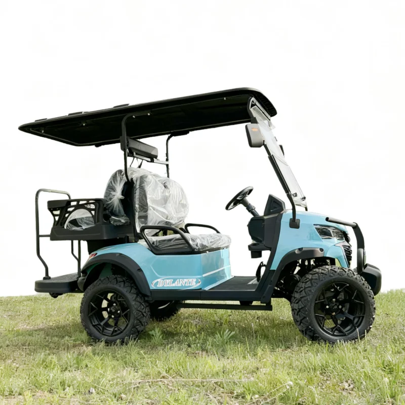 الصين الصانع باستمرار 60 فولت 4KW مخصص على الطرق الوعرة سيارة كهربائية سرعة 4 مقعد عربة جولف كهربائية محمولة