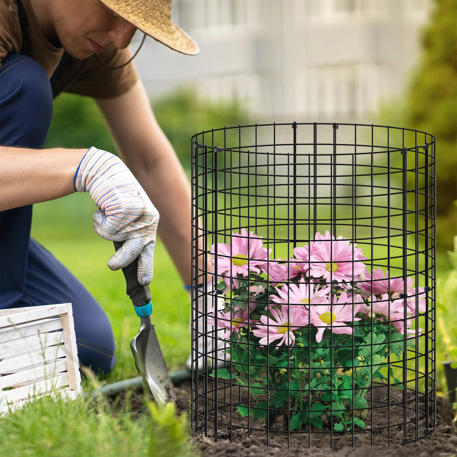 

15 шт./компл., защитные чехлы для растений с животными, 13,7 дюйма, металлические сетчатые клетки для растений, чтобы сохранить животные, нержавеющие защитные чехлы для сада