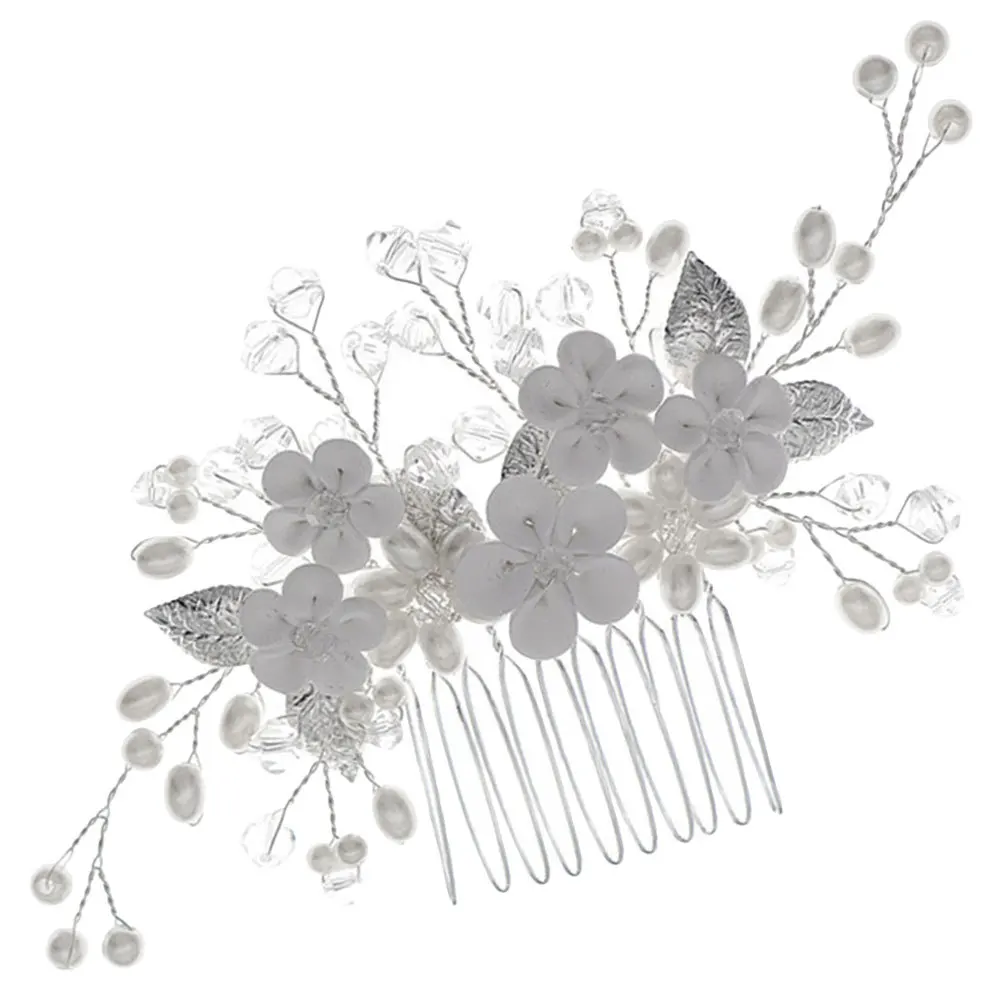 مشط شعر على شكل زهرة، إكسسوار زفاف أنيق، غطاء رأس للعروس خفيف الوزن، قابل لإعادة الاستخدام، ديكور للشعر للنساء والحفلات الراقصة #2