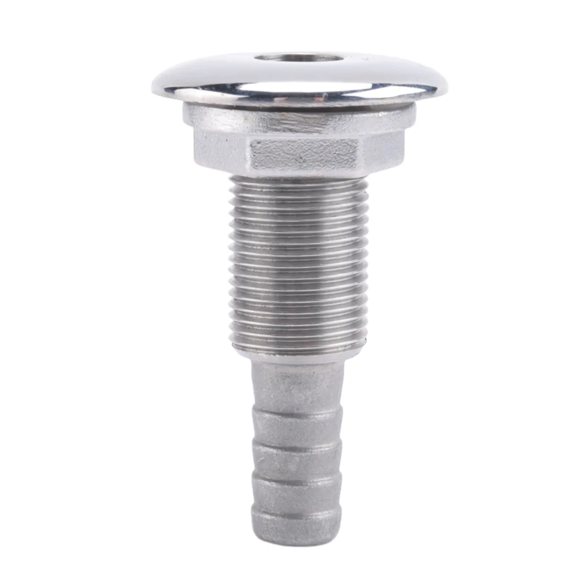 Marine Connector Hose Barb Stainless Steel Drain Pipe Tube Thru Hull Silver 316 Drain Joint Fitting for Boat Yacht 3/8