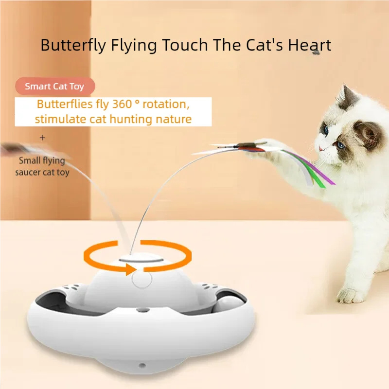 

Tumbler Cat Toys Interactive Flying Butterfly Electric Kitten Toys Smart Motion Sensor Tumbler Track Balls Random Moving Cat Toy