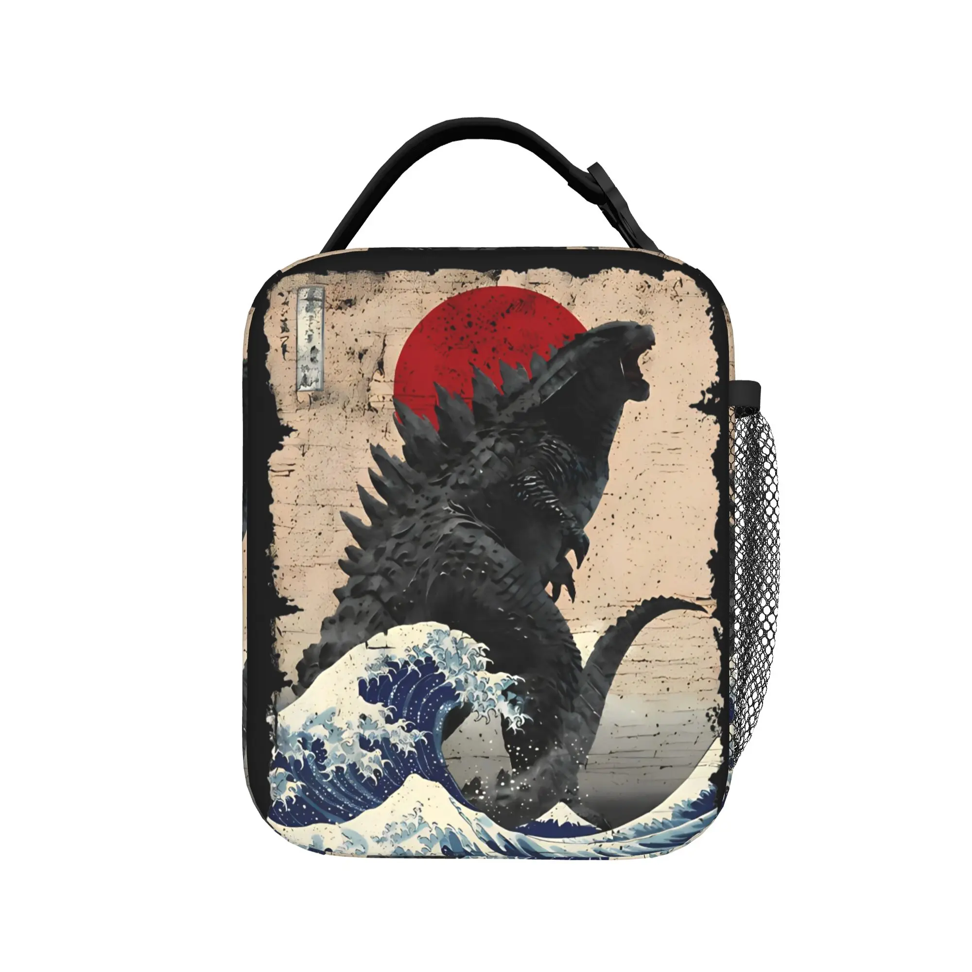 Godzillaed Great Wave Insulated Lunch Bag Large Lunch Container Thermal Bag Tote Lunch Box Office  Outdoor Food Bag view 2