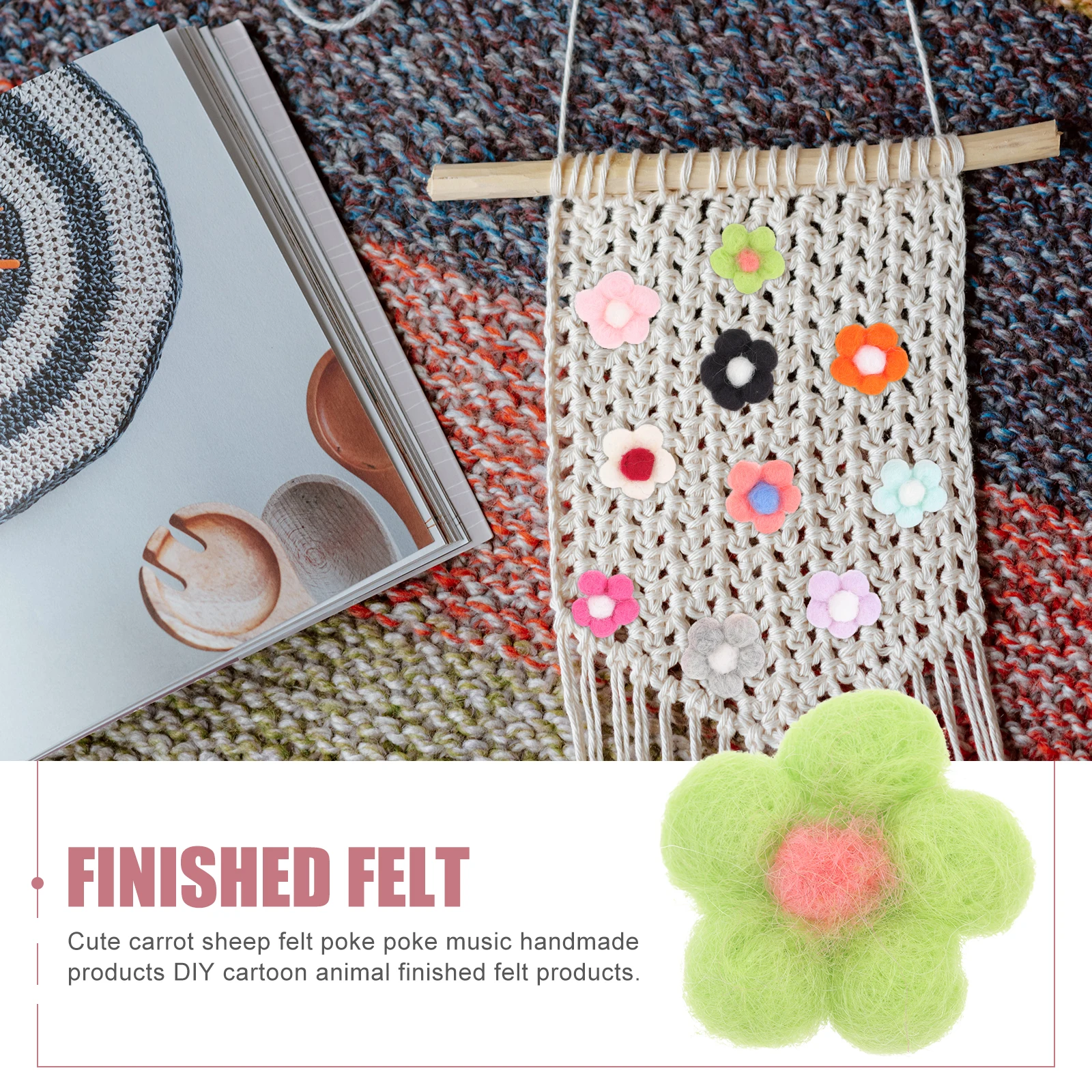 

10pcs Felt Flowers Brooch DIY H made naments C y Colors Five Petals Wool Accessories Sewing Materials Hair Ribbons