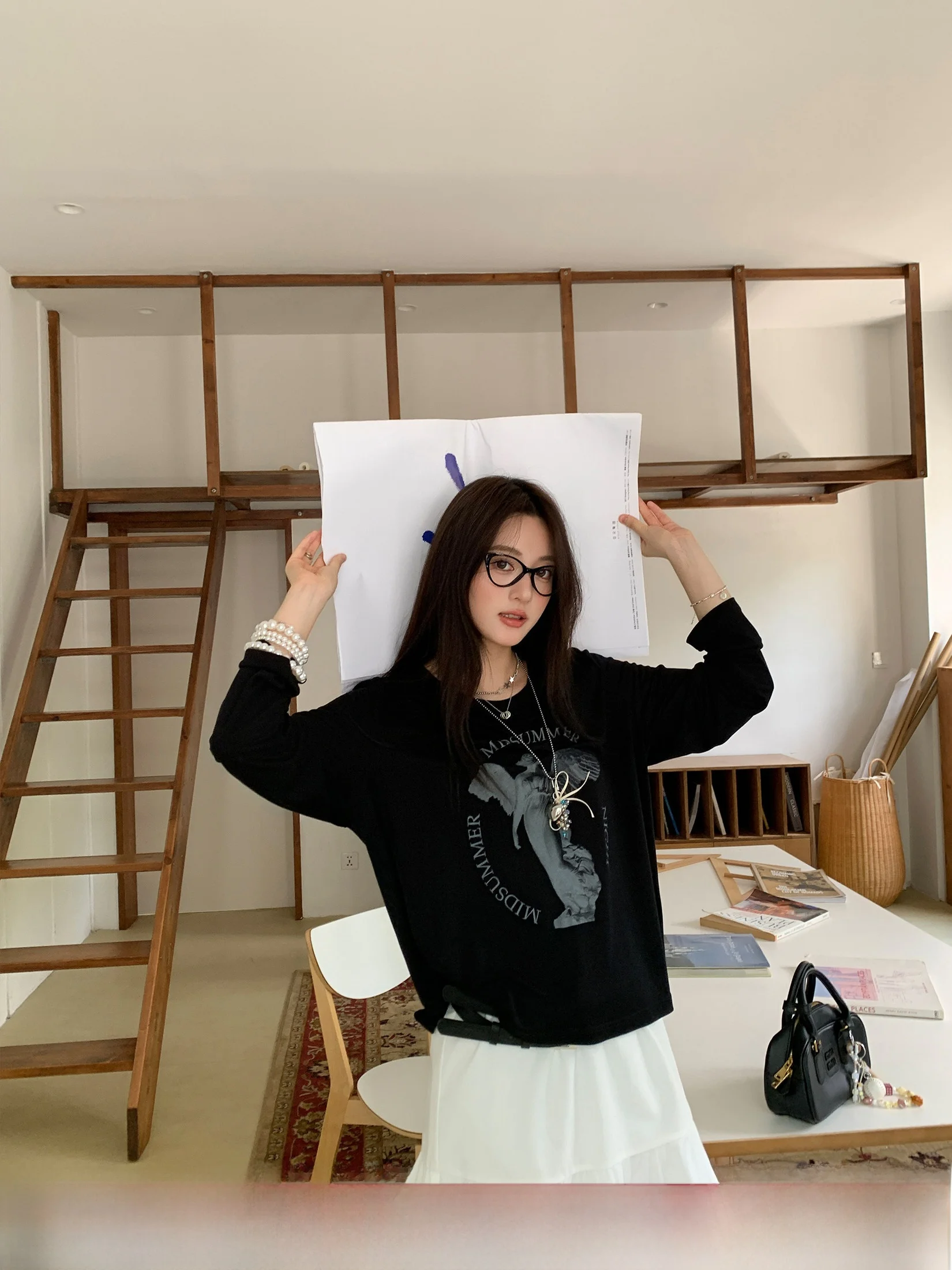 

Вязаная футболка Lixiaoaoang с круглым вырезом и принтом, женская, больших размеров, в корейском стиле, повседневный топ, удобная, дышащая, летняя одежда