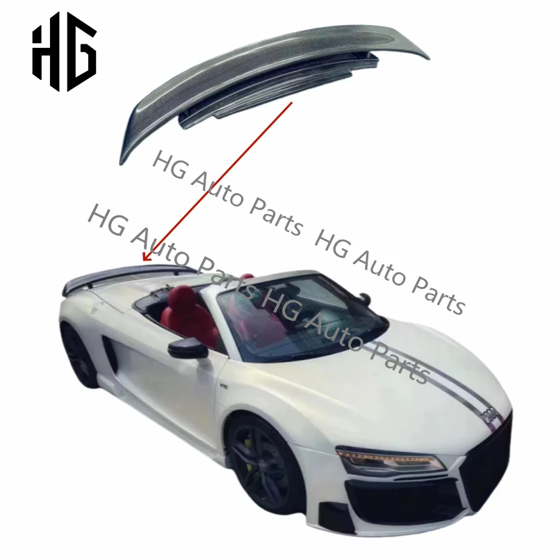 

For Audi R8 2007-2016 V10 GT Style Rear Luggage Lid Tail Spoiler For R8 Real Carbon Fiber Car Rear Wing Trunk Lip Spoilers