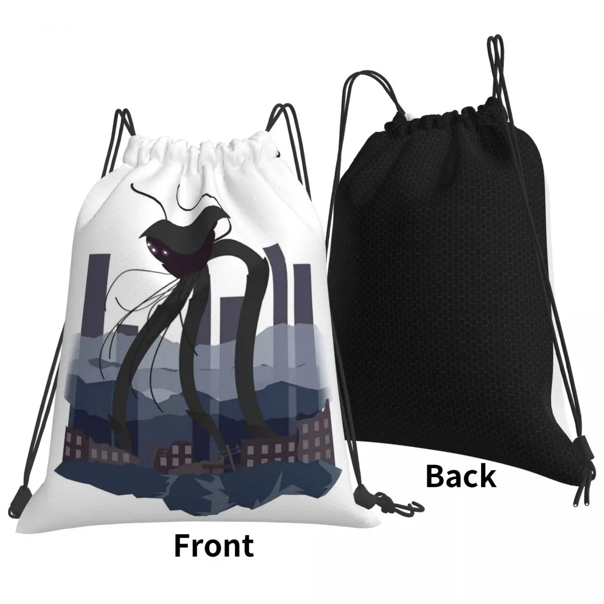 

War Of The Worlds Martian Tripod Backpacks Multi-function Portable Drawstring Bags Sports Bag Book Bags For Man Woman Students