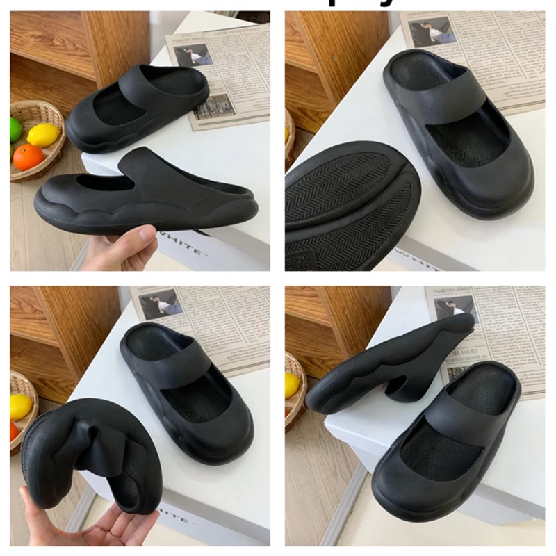 2022 New Slippers Women Fashion Flowers Summer Thick Bottom Outdoor Sandals Cut-outs Non-slip Home Bathroom Slides Female Shoes
