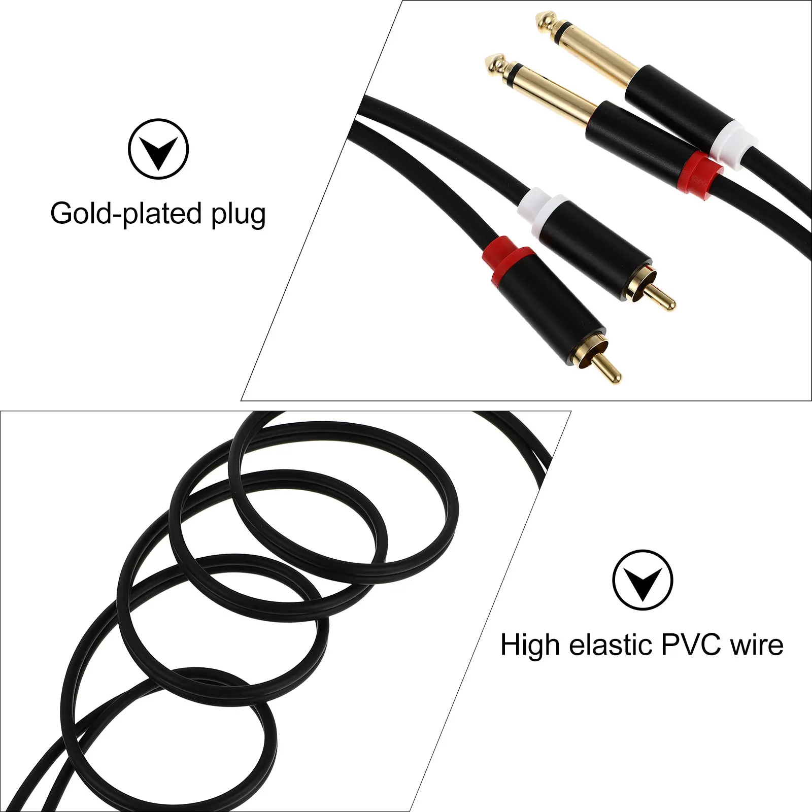 

1pc Adapter Cable For Set Amplifier Mixer Recorder Durable Aluminum Alloy Shielded Anti-Interference Audio Cord For Speaker