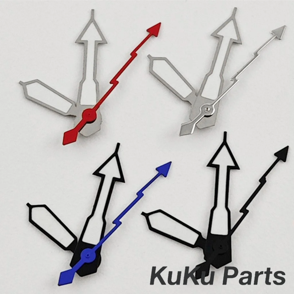 NH35 Lightning Second Hands SKX007 Hands Silver Black Watch Hands Green Luminous Watches Pointers For NH34 NH35 NH36 Movement