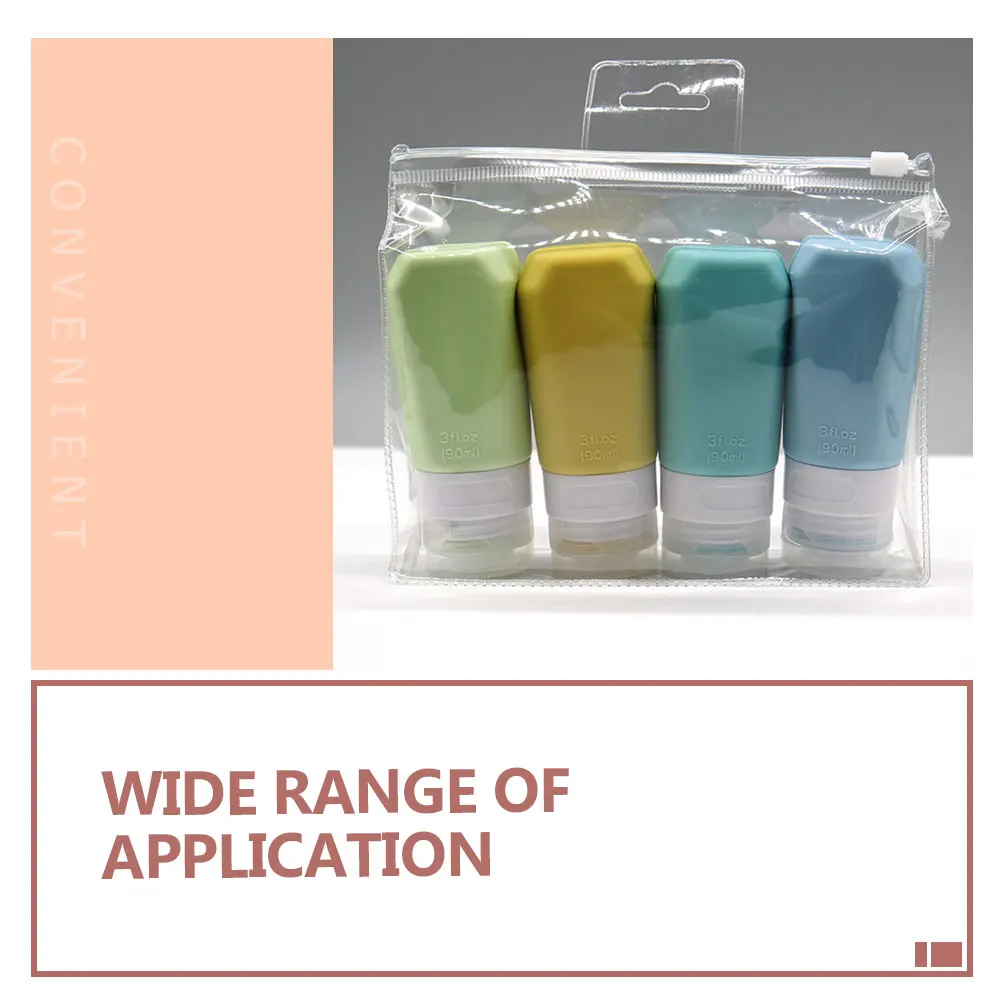 

1 set 1 Set Empty Silicone Travel Bottles Leakproof Refillable Portable Toiletries Sub Bottles Dispenser For Trip