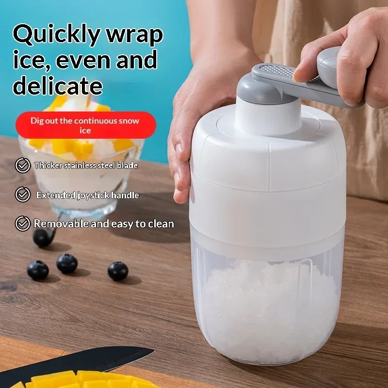 

Shaved Ice Machine Mini Ice Crusher Hand Operated Shaved Ice Milkshake Maker Household Portable Small Hail Machine Kitchen Tool