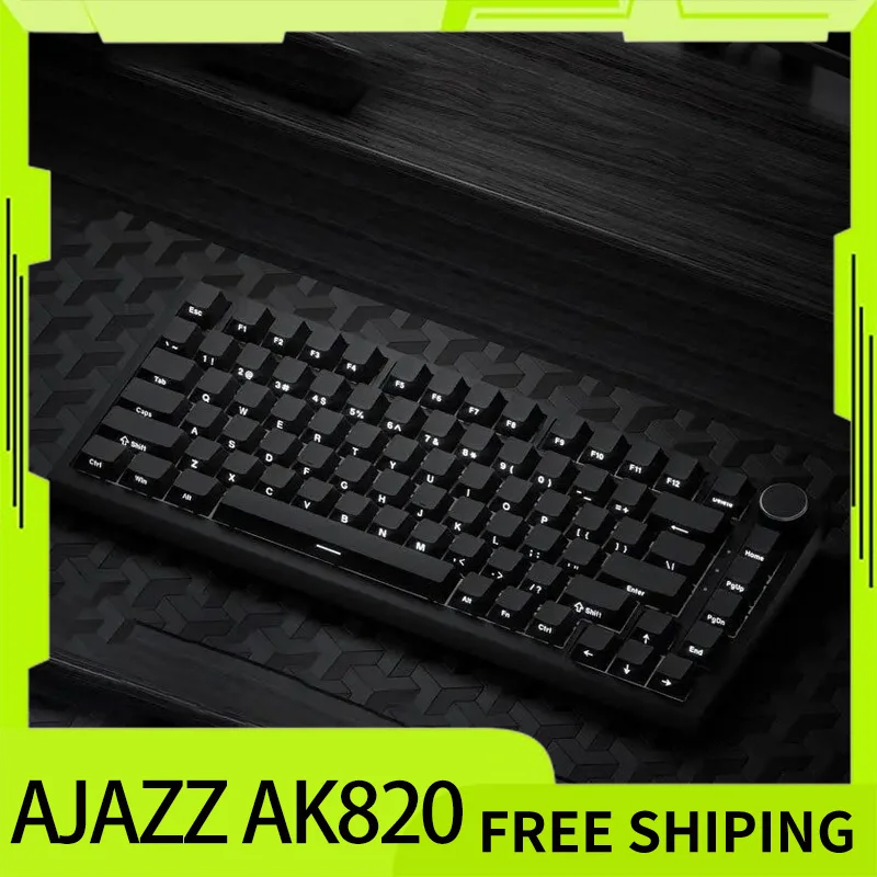 Ajazz Ak820 Mechanical Keyboard Customized Wired/Three-Mode Hot Swapsoft Gasket Structure Optional Rgb Backlit 75% Portable