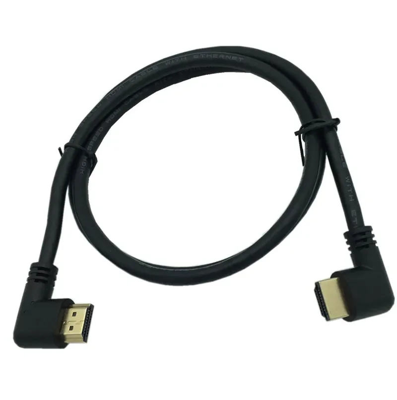 Kabel przedłużający 4K*2K @60Hz z lewej i prawej kątowej HDMI 2.0 męski na prawy lewy kolanko męskie 15cm 50cm 1m 2.0V kąt