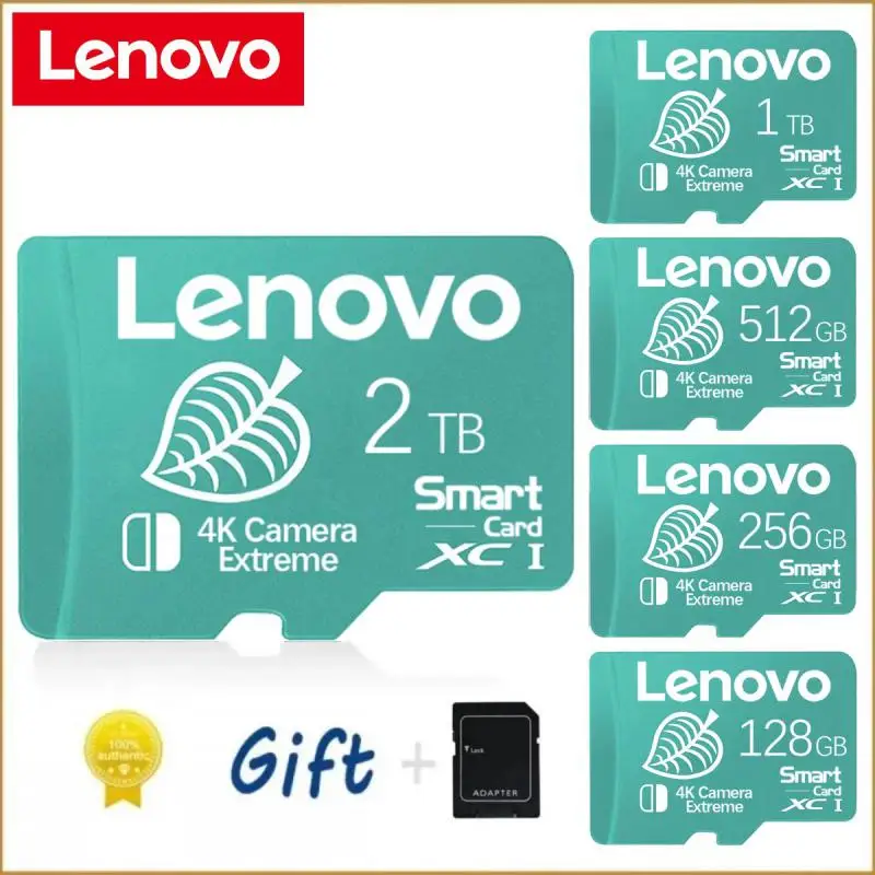 Lenovo-Cartão de Memória Micro SD Original, Cartão Flash TF, Câmera, Drone, 128GB, 256GB, 512GB, 1TB, 2TB