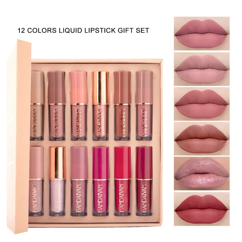 

party favors 12pcs Lip glaze book lipstick set matte soft mist gloss gift women girlfriend birthday wedding gifts for guests