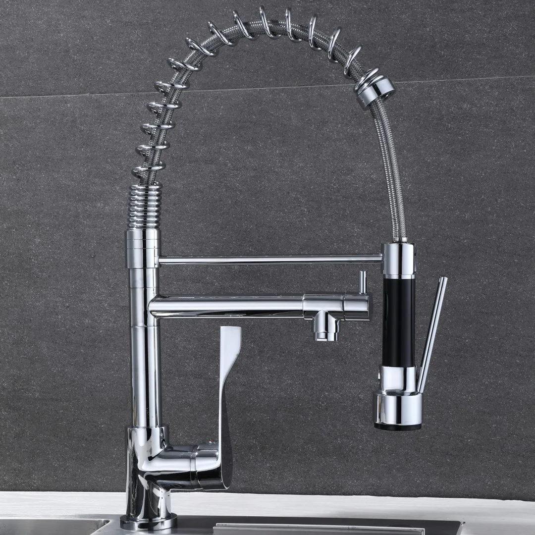 Luanniao itchen Faucet Deck Mounted Mixer Tap 360 Degree Rotation Stream Sprayer Nozzle Kitchen Sink Hot Cold Taps