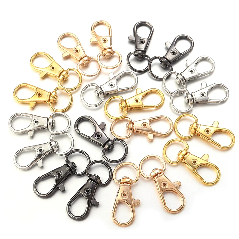 

10pcs/Lot 31mm Lobster Clasp Hooks Spring Buckles Dog Chain Snap Hook Key Ring Swivel Connector for Jewelry Making Keychain