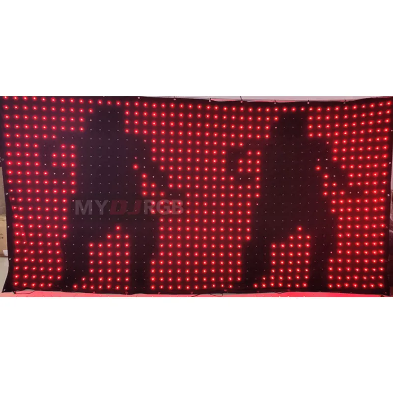 

Artnet Controller Madrix Stage Backdrop Effect P9 2M x4M LED Video Curtain DMX 9cm spacing PC/ DMX with SD card
