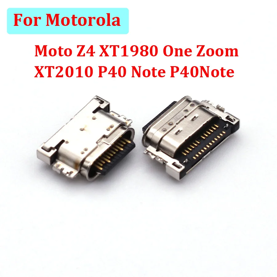 10-50Pcs Usb Charger Charging Dock Port Connector Plug Type C Jack For Motorola Moto Z4 XT1980 One Zoom XT2010 P40 Note P40Note